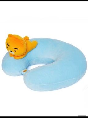 Plush Neck Pillow KAKAO FRIENDS RYAN with Orange Bear Accent